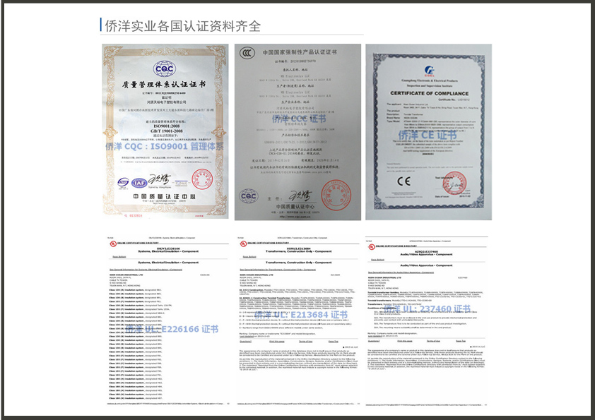 僑洋實業(yè)，認證齊全